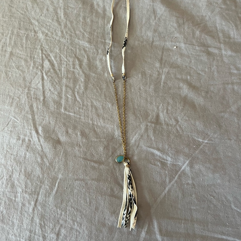 Snakeskin Tassle Necklace
